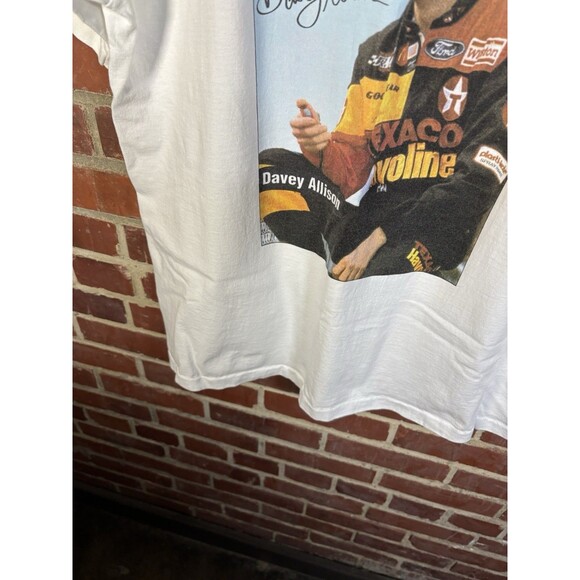 Vintage 90s Davey Allison Shirt Single Stitch Double Sided Nascar Adult XL - Picture 4 of 9